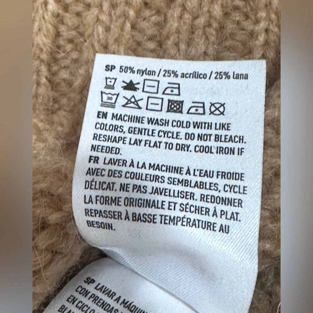 American Eagle Women’s Hooded Sweater Tan XS Soft Wool‎ Blend Jegging Fit